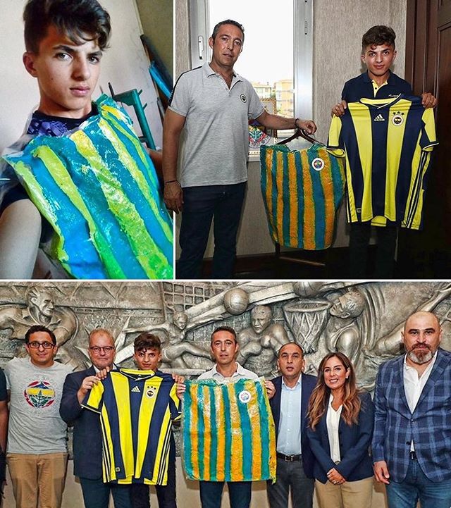 A Fenerbahçe supporter didn't have the money to buy the shirt, so he made one from a plastic bag. 
When the chairman saw this, he invited the fan to the club and gave him the real thing.
Love the game.
#football #soccer #fifa #uefa #championsleague #premierleague
